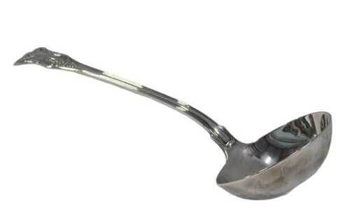 A Victorian silver serving ladle, by George William Adams Chawner & Co, King's pattern, strap...