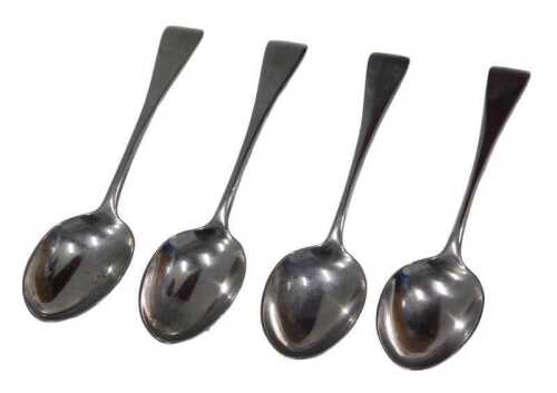 A set of four Edward VII silver teaspoons, by James William Benson, Old English pattern, London...