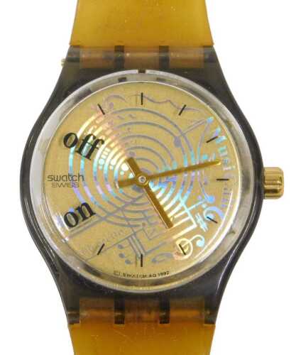 A Swatch MusiCall wristwatch, 3cm wide, boxed.