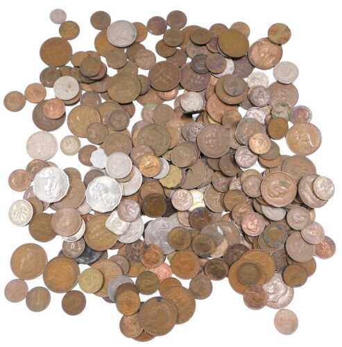 Various coins, pre-decimal and others, GB, low denomination. (a quantity)