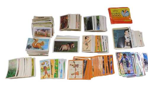 Various trade cards, etc., Panini Football 1991, and others, vacant Panini wrapper, football...