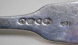 A set of eight silver fiddle pattern table forks, each bearing the initials CEM, by George W... - 3