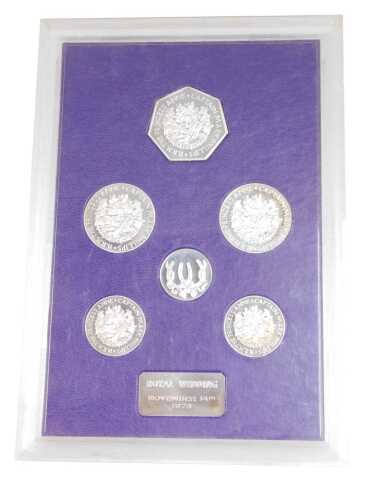 A Royal Wedding 14th November 1973 sterling silver limited edition coin set, in outer packaging.