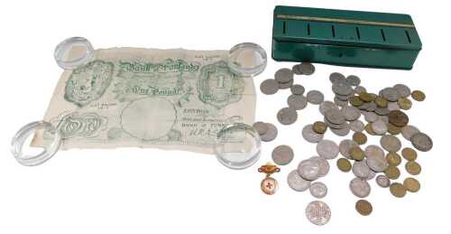Various coins, GB used, threepenny bits, a quantity of crowns, 1940s and others, other low...