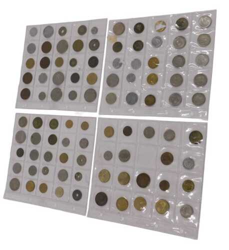 Various world coins. (4 folders)