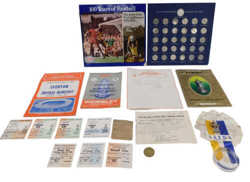 Various football-related ephemera, FA Cup Final programme, Everton vs. Sheffield Wednesday 1966,...