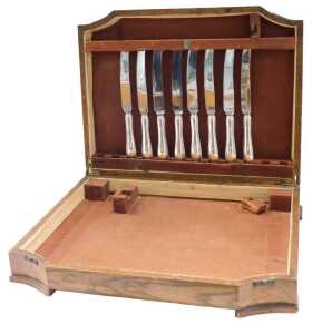 A set of eight Victorian silver handled table knives, with stainless steel blades, Sheffield...