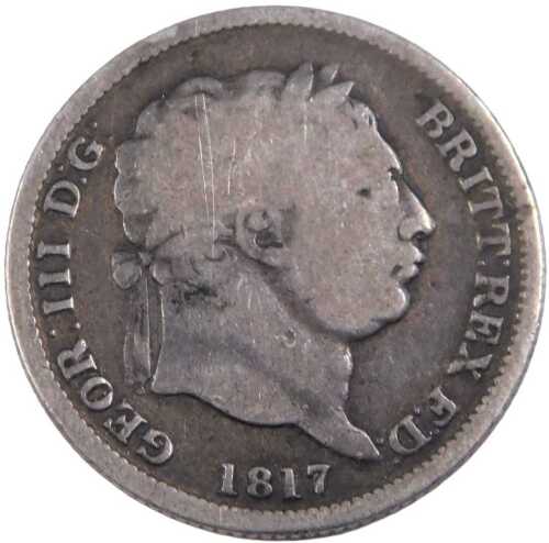 A George III silver shilling 1817.