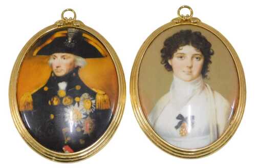 A National Maritime Museum portrait miniature collection set, of Admiral Lord Nelson and the...