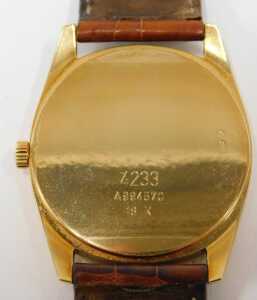 An 18ct gold Rolex Geneve Cellini wristwatch, the white circular numeric dial, in a gold casing,... - 3