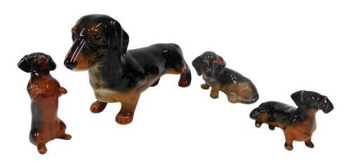 Various Beswick and other Dachshund figures, to include standing example, 15cm high, Copenhagen...
