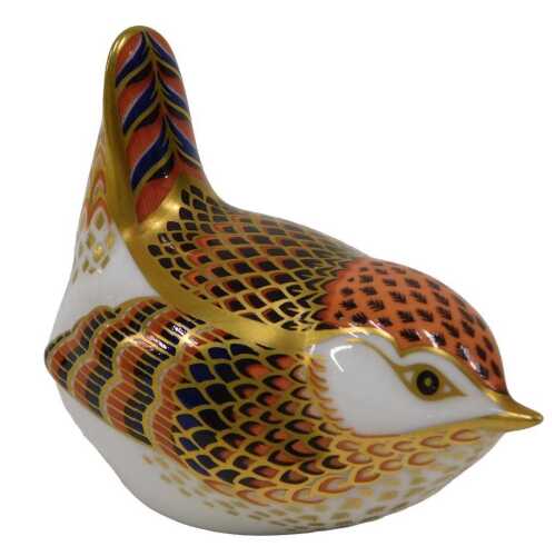 A Royal Crown Derby Collector's Guild paperweight figure Bird, Imari colours, silver stopper,...