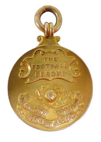 Lincoln City Football Club Interest. A 9ct gold Division Three North League Championship...
