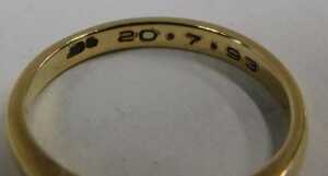 A 9ct gold three stone dress ring, set with three imitation diamonds, each in a raised claw... - 2