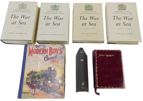 Books, Shakespeare's book in red boards with gilt highlights, Edwards (Duncan) Tackle Soccer...