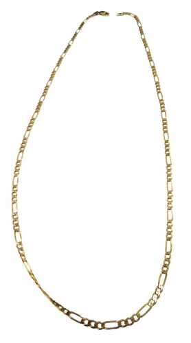 A figaro link neck chain, yellow metal stamped 375, 48cm long, 7g.