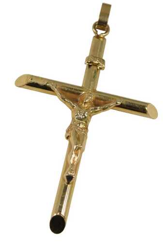 A 9ct gold crucifix pendant, Jesus on the cross, 6cm high, 4.3g.