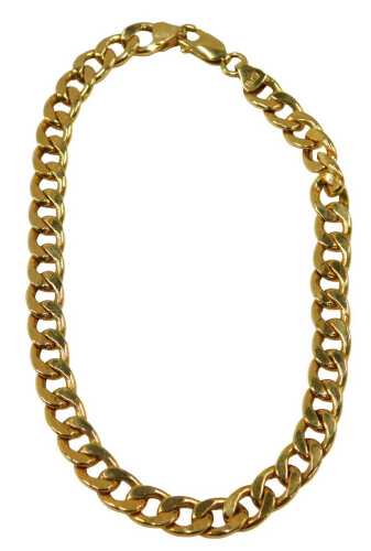 A 9ct gold flattened curb bracelet, 20cm long, 4.2g.