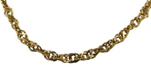 A fancy link neck chain, yellow metal stamped 375, 51cm long, 4.3g.