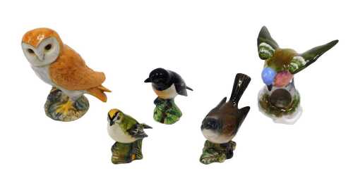 Various Beswick owls 2026, 13cm high, other birds, Spode Copeland china, etc. (5)