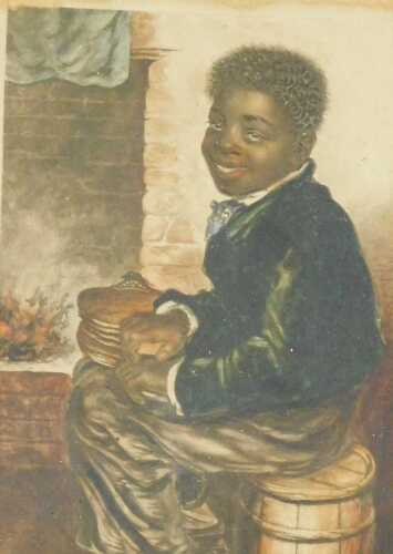After Baxter. Me Warm Now!, George Baxter print, in an ornate gilt frame, 15cm x 12cm.