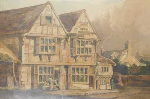E Hill Benson (19thC School). Houses at Hythe, Kent, watercolour, bearing reverse label stating...