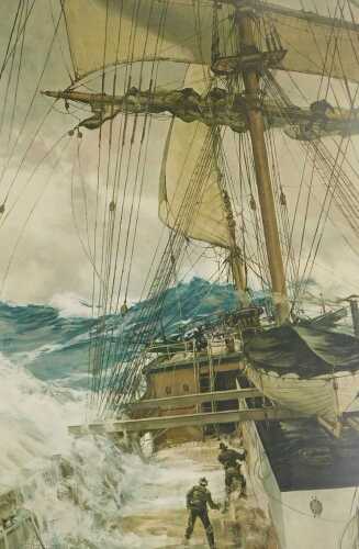 After Martin Lumsden. The Rising Wind, print, signed in pencil to margin, 91cm x 63cm.