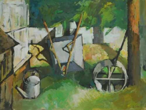 Diana Stanley (19thC/20thC). Humus Heap, watercolour, signed, dated 1961, titled verso, 30cm x...