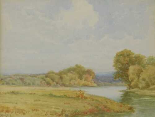 C J Morris (20thC). River landscape, watercolour, signed and dated 1929, 16.5cm x 21cm.