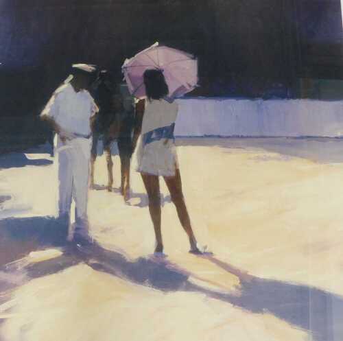 After David Farrant. Afternoon Shadows, signed and titled in pencil to margin, 60cm x 62cm, framed and glazed.