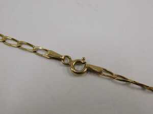 A 9ct gold neck chain, with bolt ring clasp, 60cm long, with a plated leaf pendant, 4.8g all in. - 3