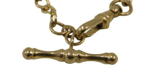 A 9ct gold figaro link bracelet, with clip and clasp, 16cm long, 2.1g.