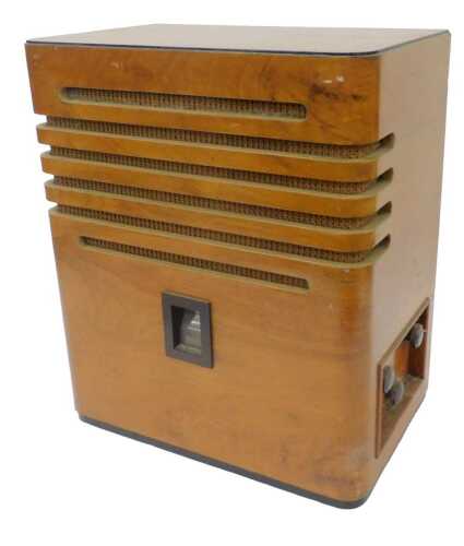 A 1930s walnut cased Air Flo RI radio receiver, 50cm high. WARNING! This lot contains untested...