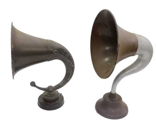 A BTH British Thomas and Houston horn loud speaker, circa 1920s, 61cm high, and another similar....