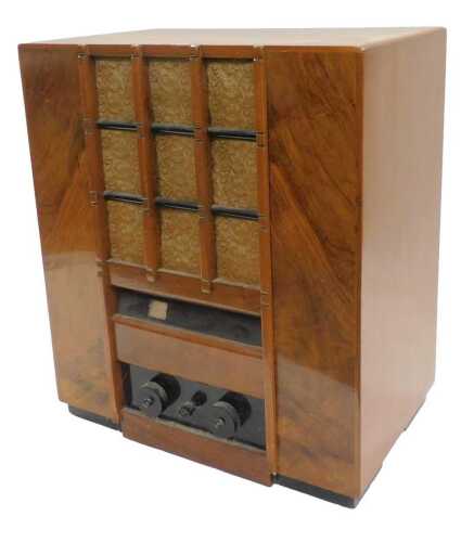 A 1930s Murphy A3 type radio, in walnut case, 47cm high. WARNING! This lot contains untested or...