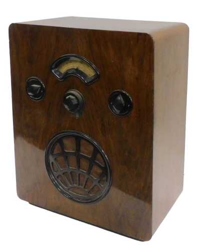 A 1930s walnut cased PYE model G radio receiver, 50cm high. WARNING! This lot contains untested...