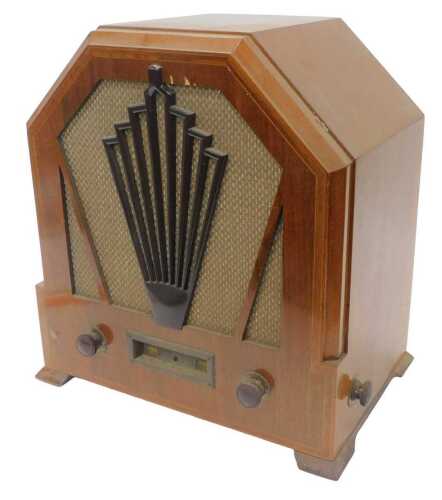 A mid-20thC walnut cased GEC model 3235 BC radio, circa 1935, 45cm high. WARNING! This lot...