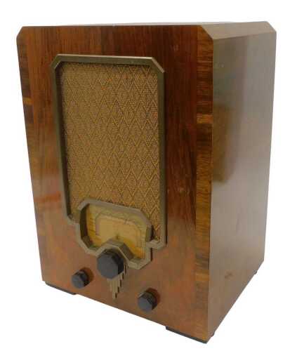 A vintage walnut cased Cossor 375 radio, circa 1930s, 51cm high. WARNING! This lot contains...