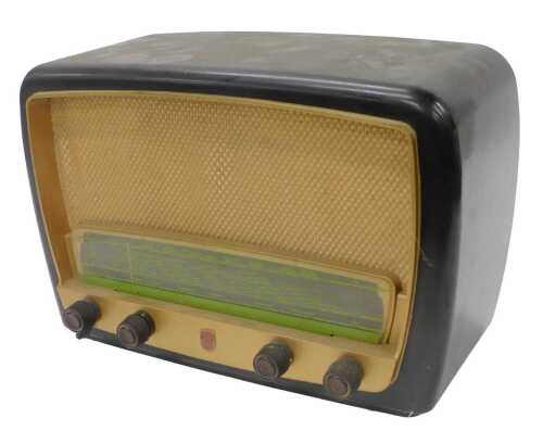A Philips Bakelite cased radio, 27cm high. WARNING! This lot contains untested or unsafe...