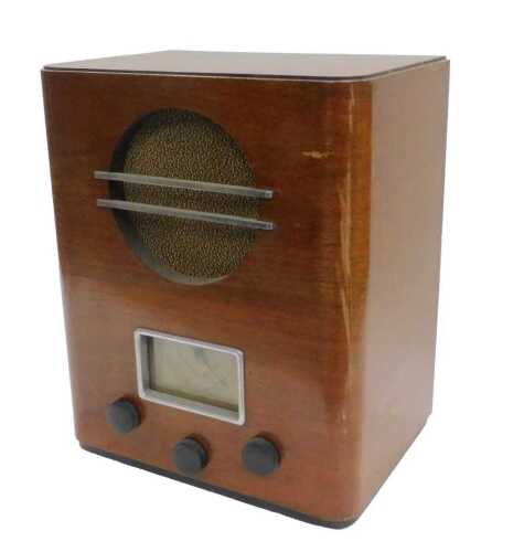 A mid 20thC walnut cased Ultra MOD101 radio, circa 1936, 46cm high. WARNING! This lot contains...