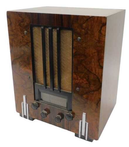 A mid 20thC walnut cased G Marconi model 264 tube valve radio, 46cm high. WARNING! This lot...