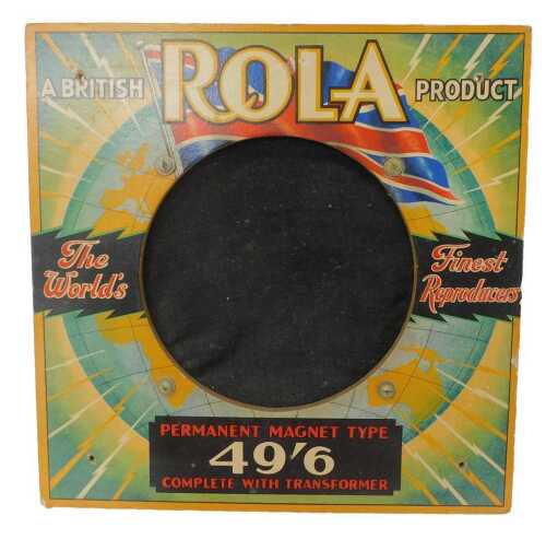 A Rola Product permanent magnet type 49/6, complete with transformer, 31cm wide.