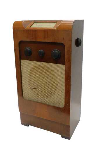 A mid 20thC walnut cased Bush radio type SUG3, in freestanding cabinet, 74cm high, 40cm wide,...