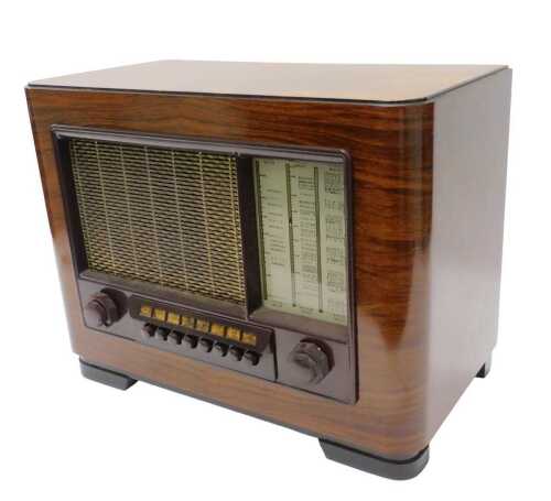 A mid 20thC walnut cased Marconi 882 table radio, circa 1939, 33cm high. WARNING! This lot...