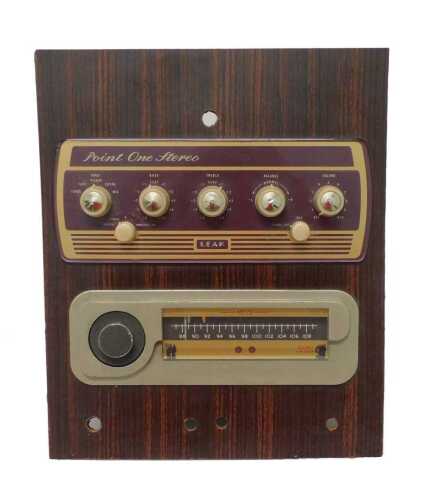 A 20thC Leak .1 stereo, with MCS radio band, with wooden backing, 38cm high. WARNING! This lot...