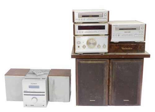 A Technika DAB music system, with Technics stacking system SL-HD51, to include speakers, 29cm...