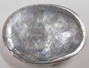 A William III Britannia silver box, of oval form, with removable lid, repousse decorated with... - 5