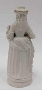 A late 19thC Parian figure of a lady holding leaves and berries, on circular foot, unmarked,... - 2