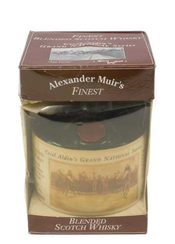 A bottle of Alexander Muir & Sons finest blended Scotch whisky, Cecil Aldin Grand National...