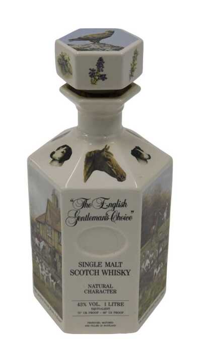 A Gordon Highlander whisky Victoria pottery decanter, 24cm high. (lacking contents)